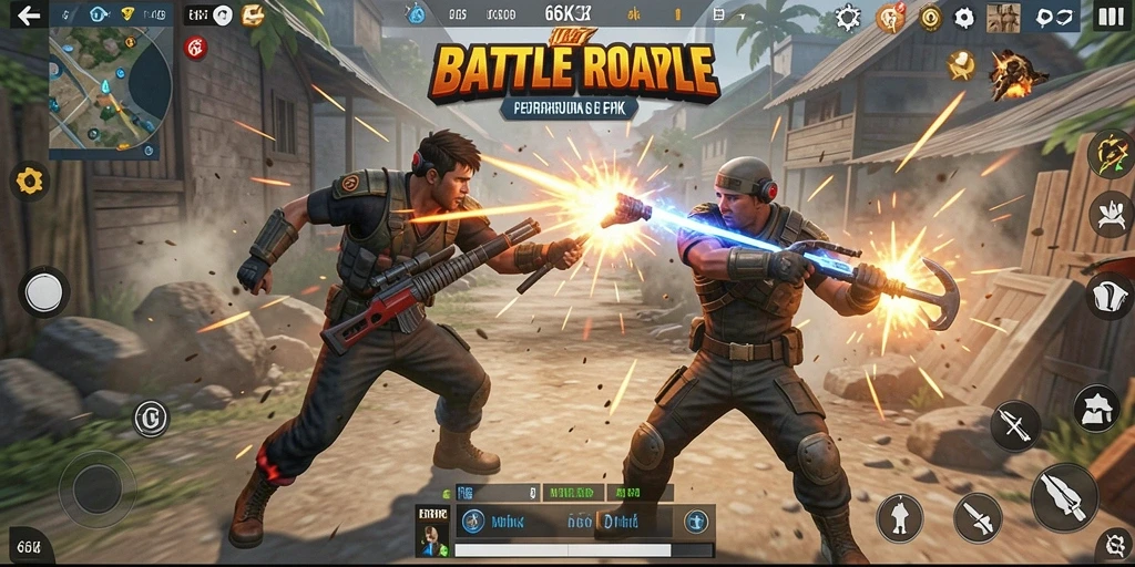 Gameplay seru dalam 66K dengan pertempuran Battle Royale.