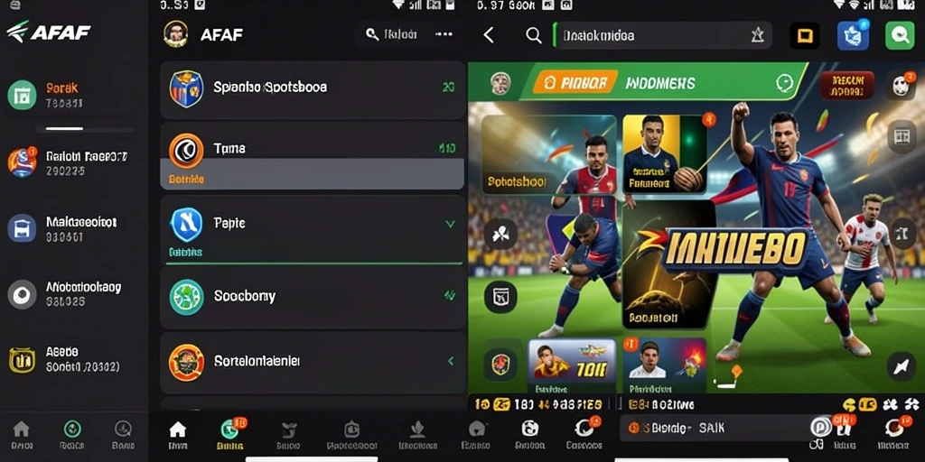 Screenshot utama AFAF menampilkan antarmuka taruhan olahraga yang menarik.