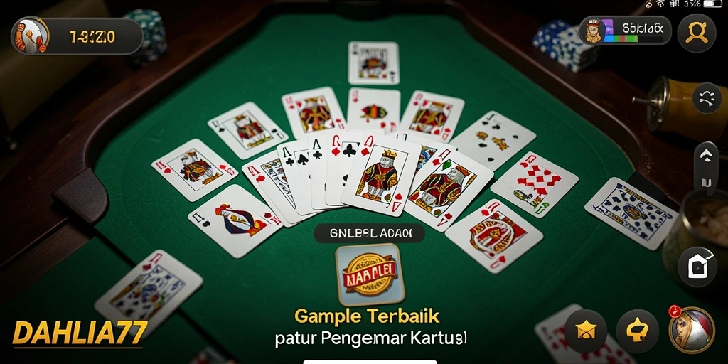 Tampilan gameplay seru dari DAHLIA77 saat bermain Gaple.