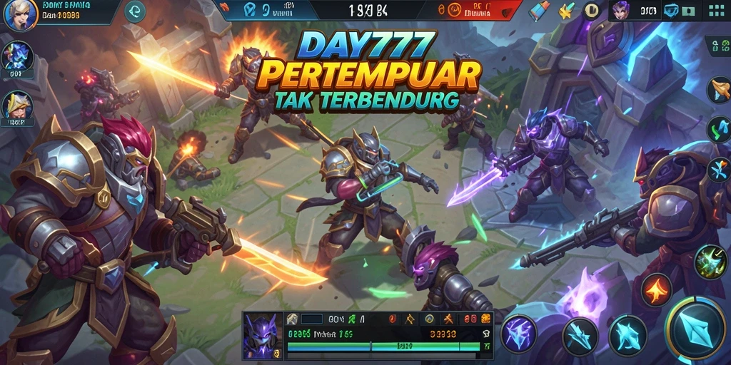 Screenshot gameplay DAY777 yang memperlihatkan pertempuran seru.
