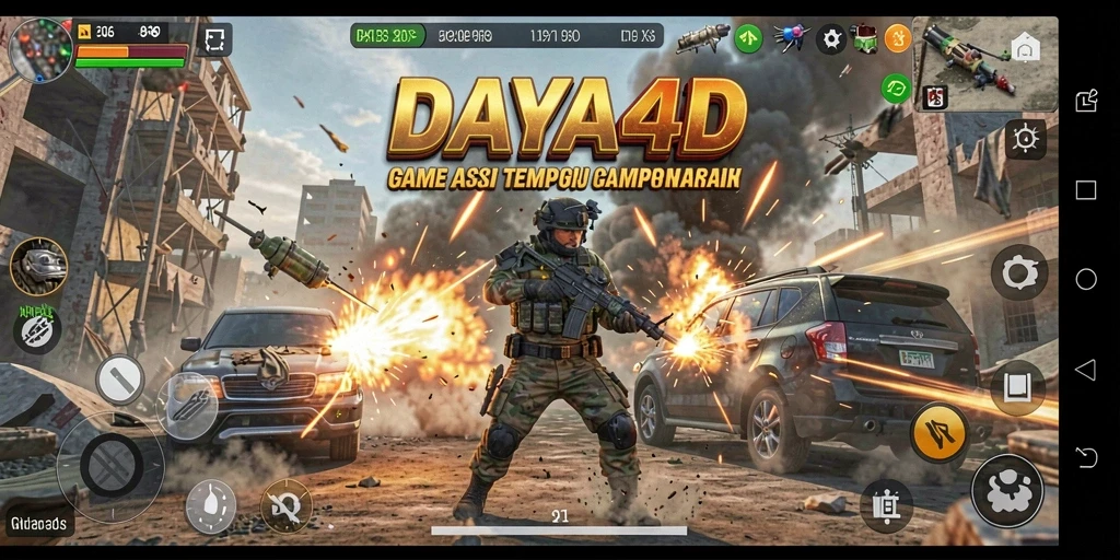 Tangkapan layar DAYA4D menampilkan aksi intens dalam gameplay TPS.