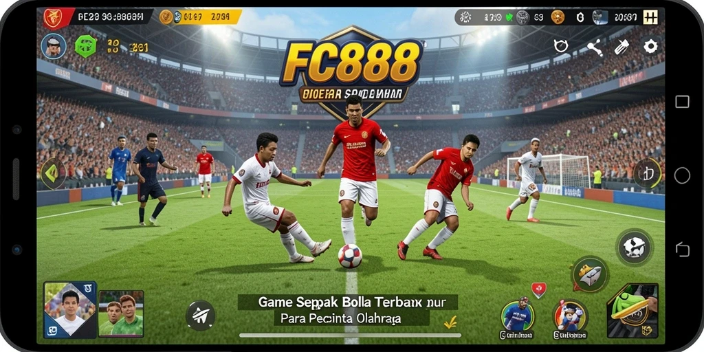 Tampilan mendebarkan dari gameplay FC888 yang penuh aksi sepak bola.