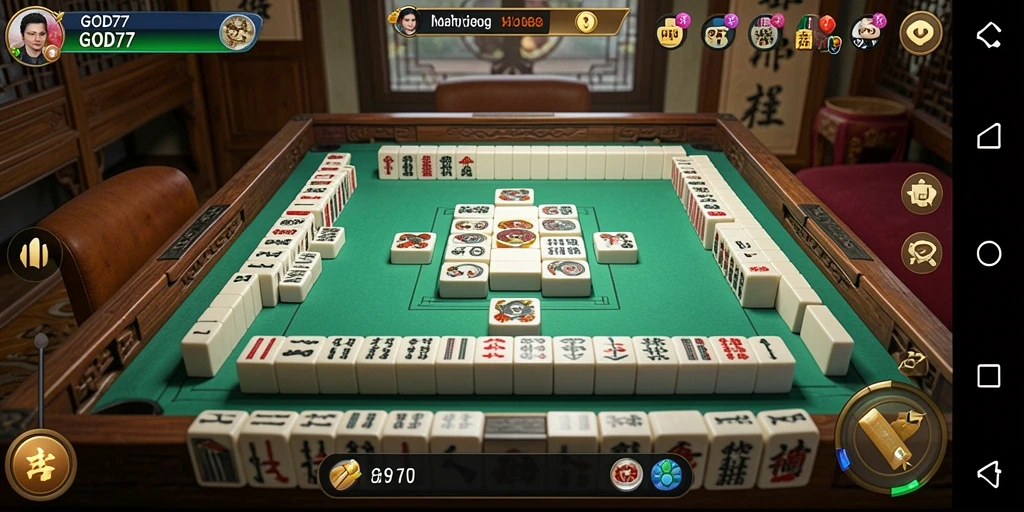 Tangkapan layar dari gameplay menarik di GOD77 yang menampilkan Mahjong.
