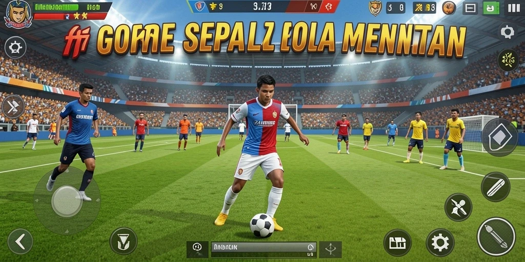 Tampilan aksi seru dalam game sepak bola IND777.