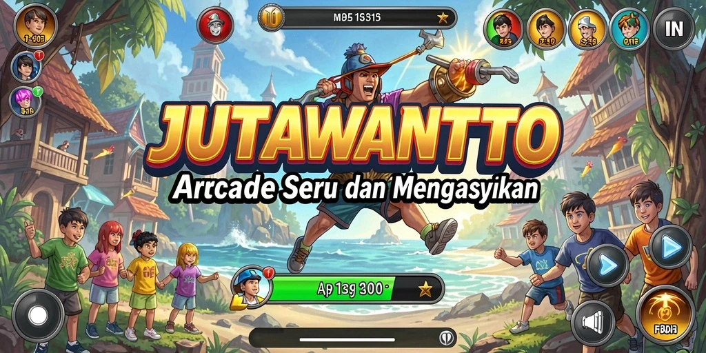 Screenshot gameplay JUTAWANTOTO menunjukkan keseruan permainan Arcade.
