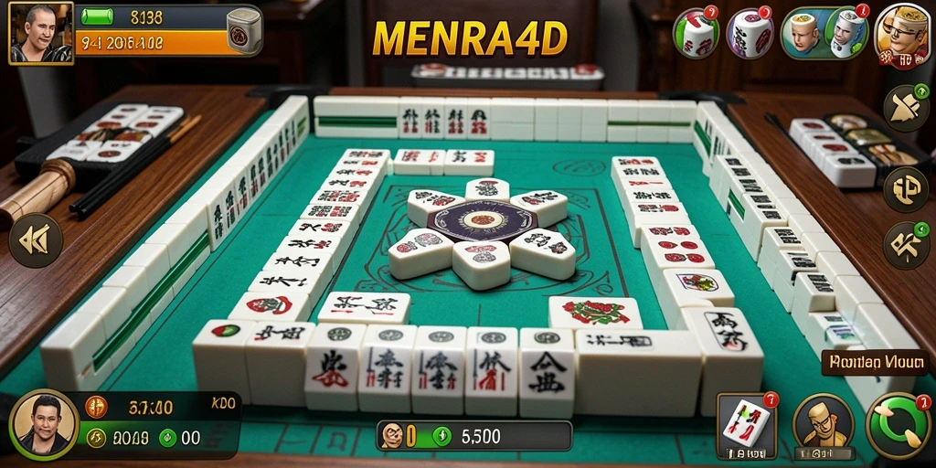 Tampilan gameplay Mahjong di MENARA4D yang mendebarkan dan berwarna-warni.