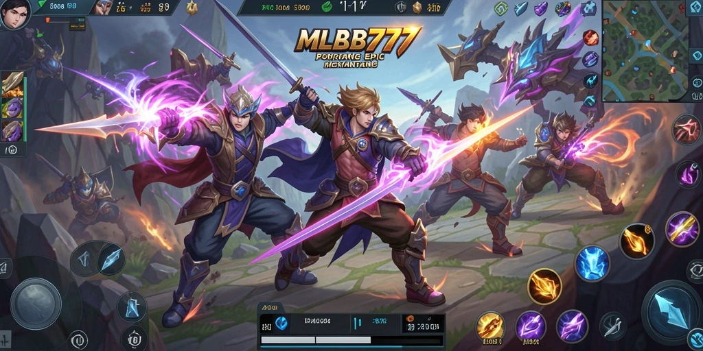 Tampilan seru saat karakter berduel di MLBB777.