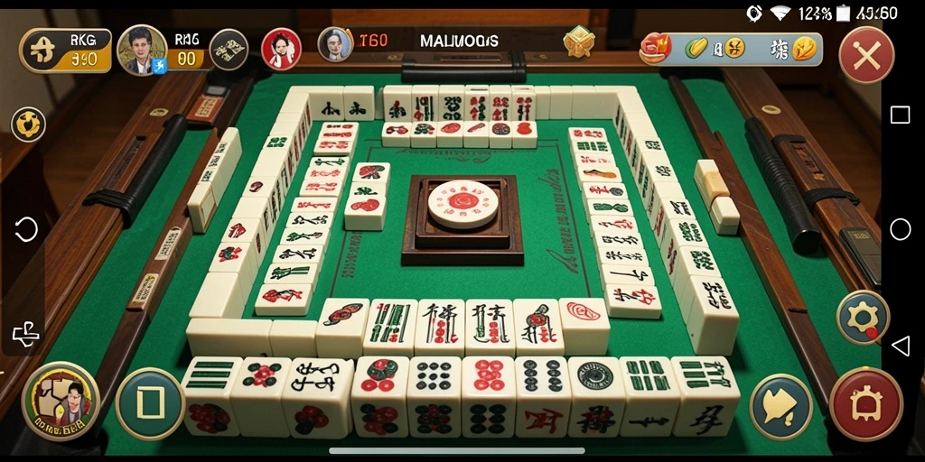 Tampilan gameplay Mahjong di RKGG yang mendebarkan dan penuh warna.