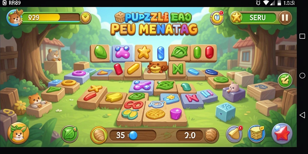 Tampilan gameplay Puzzle yang menantang dan penuh warna.