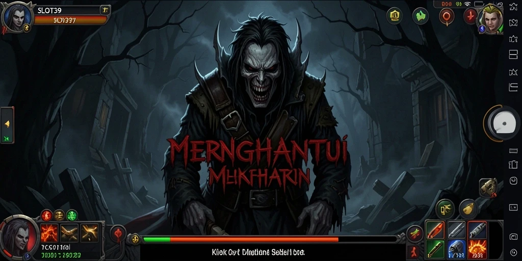 Tampilan gameplay SLOT39 dengan suasana mencekam yang menakutkan.