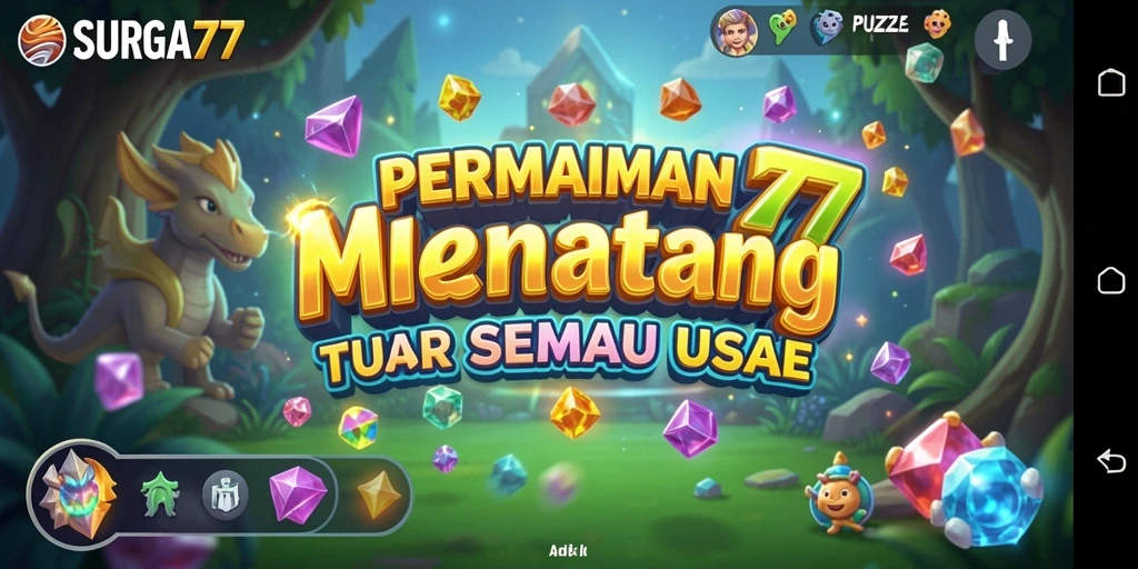 Tampilan gameplay SURGA77 yang menarik dengan berbagai puzzle menantang.